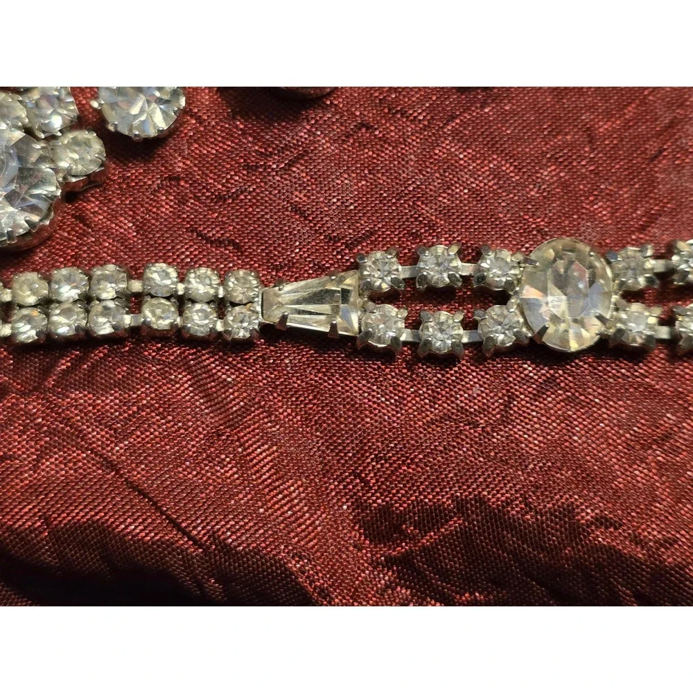 Signed La Rel Vintage Rhinestone Silver Tone Tennis Bracelet 7